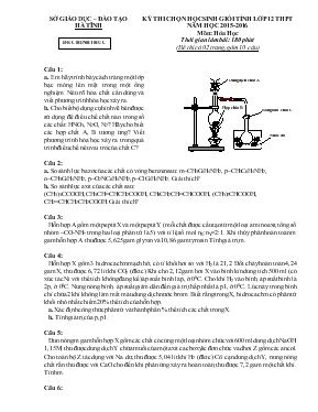 Kỳ thi chọn học sinh giỏi tỉnh lớp 12 THPT năm học 2005 - 2006 môn Hoá học ( vòng 1 ) thời gian 150 phút